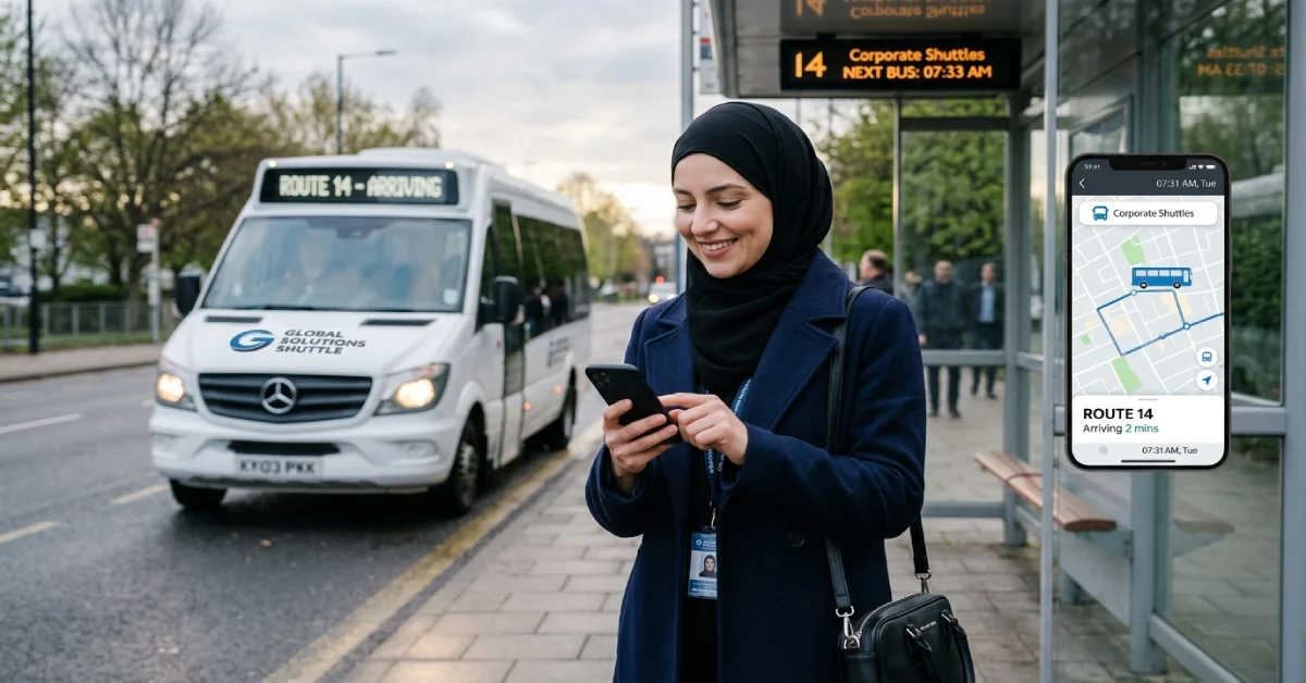  کارمند در حال چک کردن اپلیکیشن ردیابی سرویس با موبایل