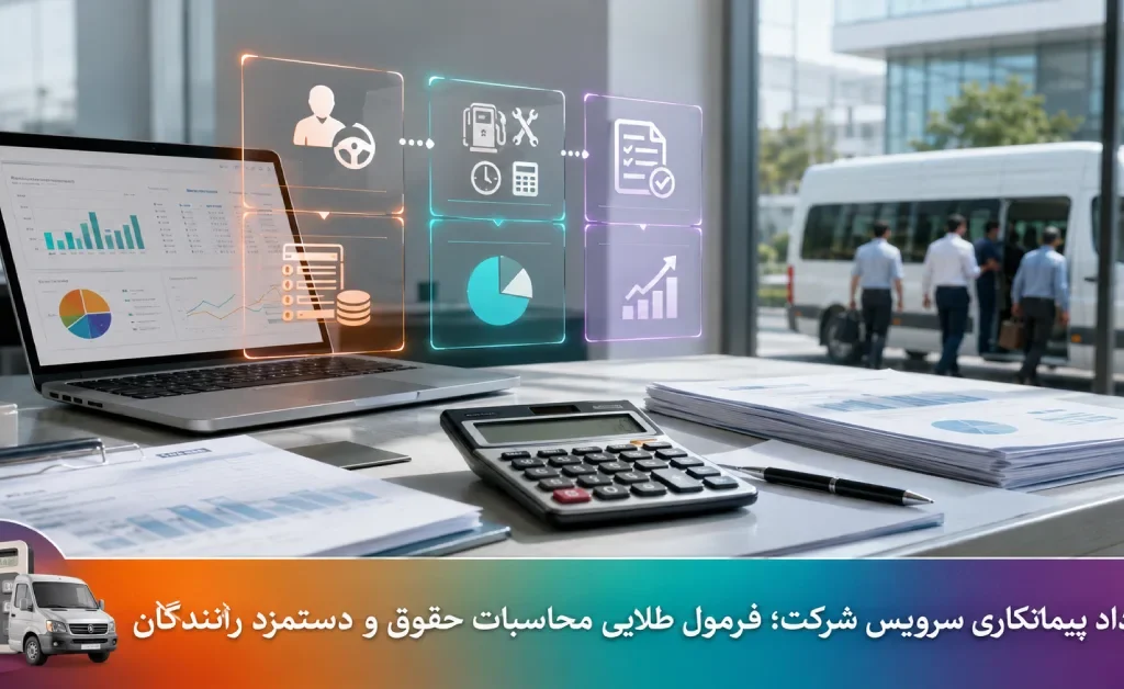 نحوه محاسبات حقوق و دستمزد رانندگان استخدامی و پیمانکاری | 15 فرمول و نکته کلیدی 38 نحوه محاسبات حقوق و دستمزد رانندگان و تنظیم قرارداد پیمانکاری سرویس شرکت