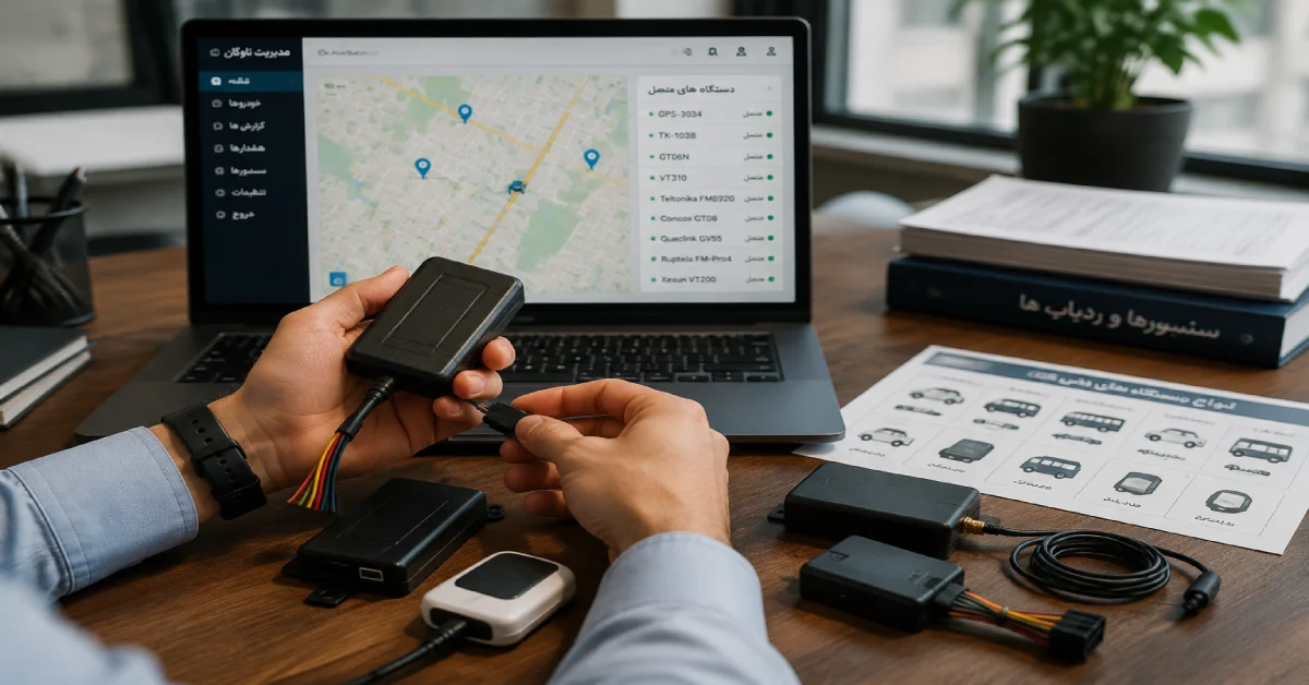 اتصال انواع ردیاب GPS و سخت‌افزارهای هوشمند به نرم‌افزار مدیریت ناوگان خودرو